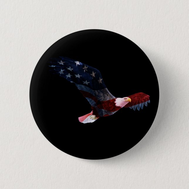 Patriotic Bald Eagle Button (Front)