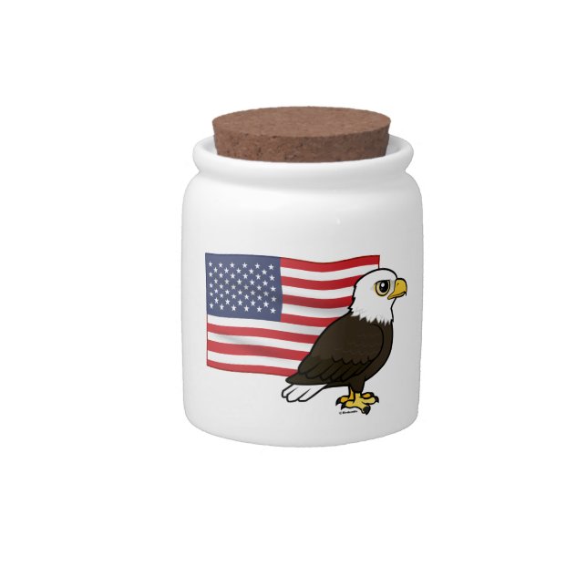 Patriotic Bald Eagle Candy Jar (Front)