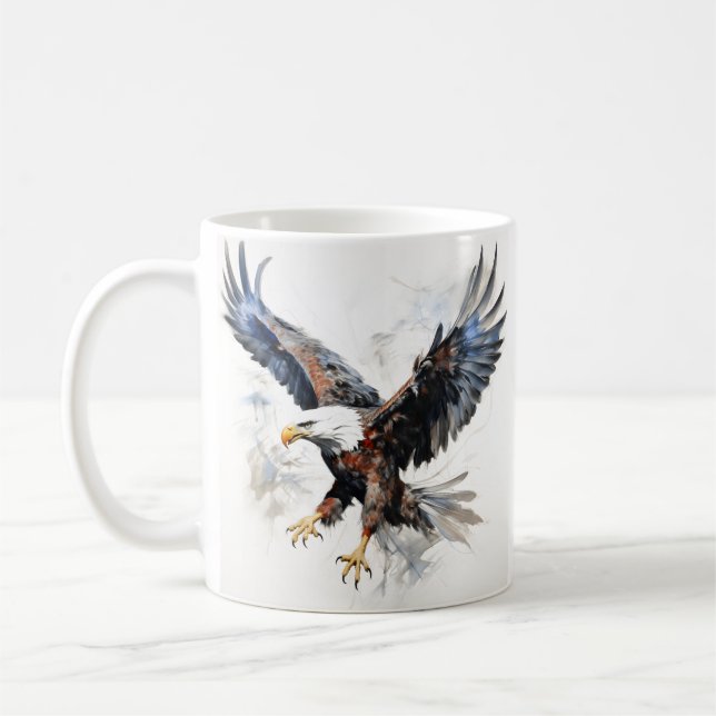 Patriotic Bald Eagle Coffee Mug (Left)