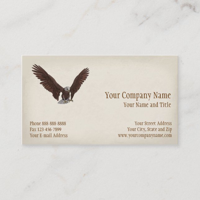 Patriotic Bald Eagle Environmentalist Business Business Card (Front)