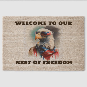 Patriotic Bald Eagle Fiber Doormat