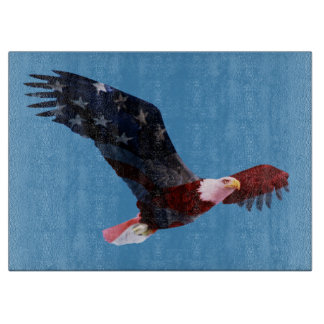 Patriotic Bald Eagle Flag Cutting Board