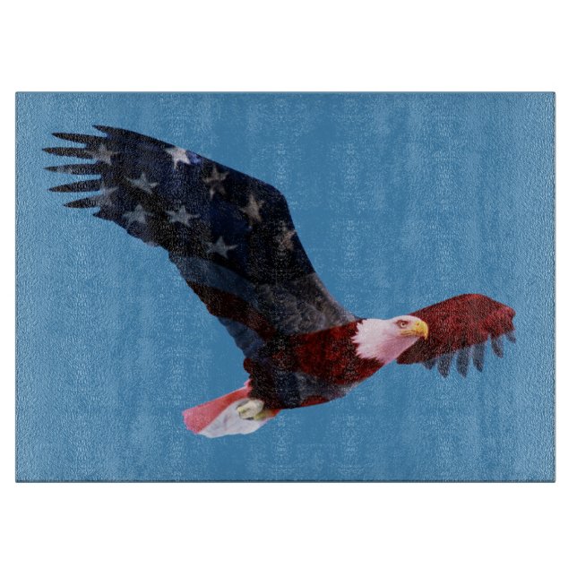 Patriotic Bald Eagle Flag Cutting Board (Front)