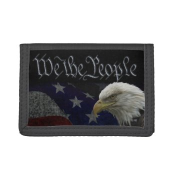 Patriotic Bald Eagle & Flag Tri-fold Wallet by Lasting__Impressions at Zazzle