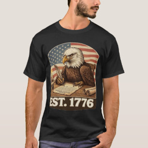 Patriotic Bald Eagle Founding Father 1776 T-Shirt