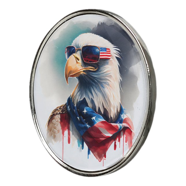 Patriotic Bald Eagle Golf Ball Marker (3/4)