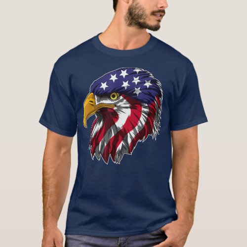 Patriotic Bald Eagle Head  Proud American Bird T_Shirt