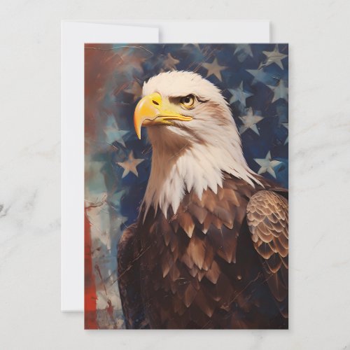 Patriotic Bald Eagle Holiday Card