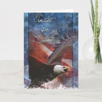 Patriotic Bald Eagle In Flight Greeting Card by William63 at Zazzle