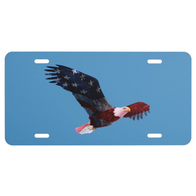 Patriotic Bald Eagle License Plate (Front)