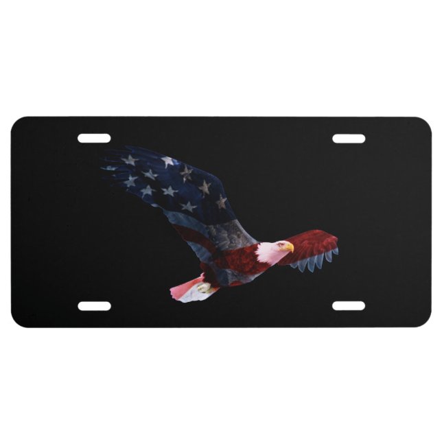 Patriotic Bald Eagle License Plate (Front)