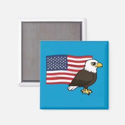 Patriotic Bald Eagle Magnet