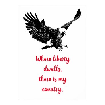 Patriotic Bald Eagle Motivational USA Liberty Poster Patriotic Bald Eagle Motivational USA Liberty Poster