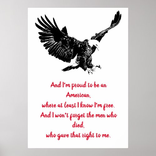 Patriotic Bald Eagle Motivational USA Proud Poster