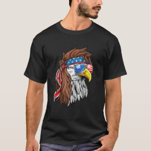 Patriotic Bald Eagle Mullet Usa American Flag 4th  T-Shirt