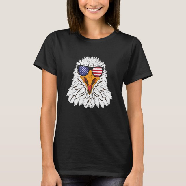 Patriotic Bald Eagle Mullet Usa American Flag 4th  T-Shirt (Front)