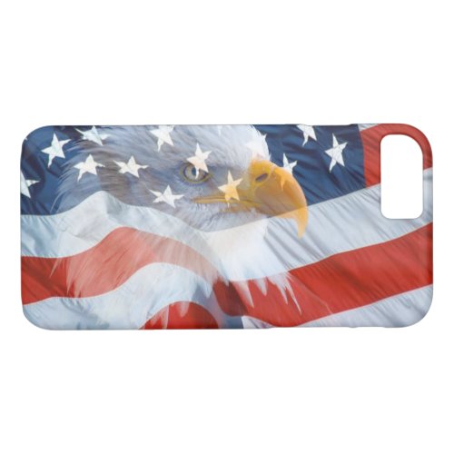 Patriotic Bald Eagle Over The American Flag iPhone 87 Case