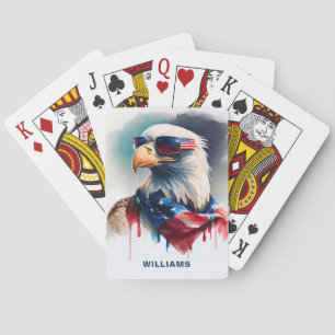 Patriotic Bald Eagle Poker Cards