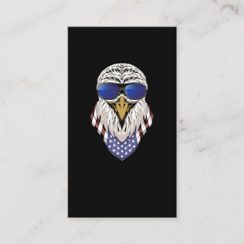 Patriotic Bald Eagle Sunglasses American Flag Bird Business Card