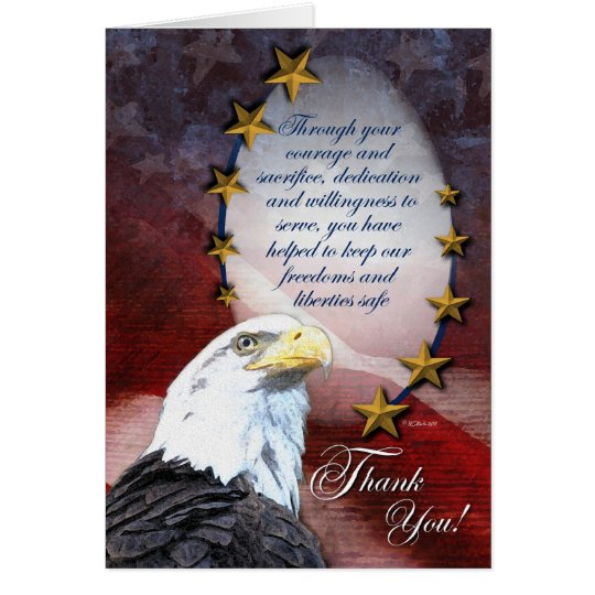 Patriotic Bald Eagle Thank You Card | Zazzle.com