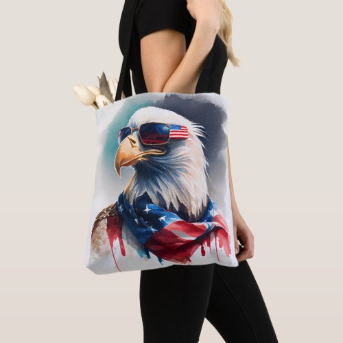 Patriotic Bald Eagle Tote Bag