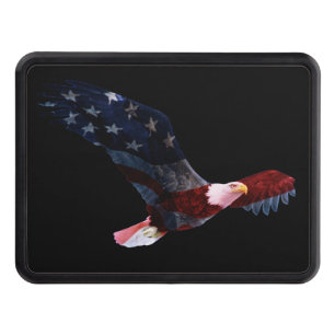 Patriotic Bald Eagle Trailer Hitch Cover