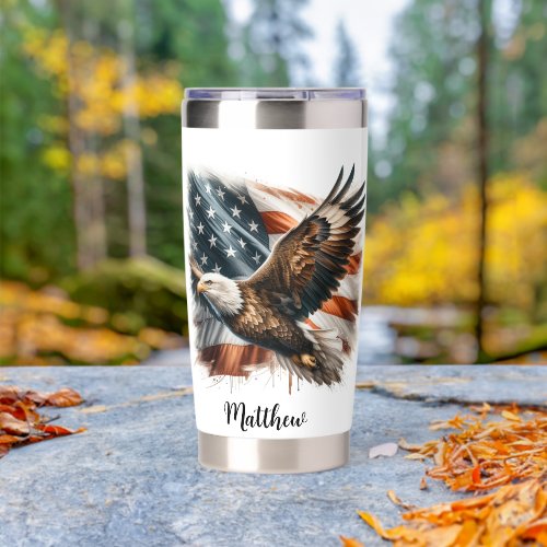 Patriotic Bald Eagle Tumbler Design