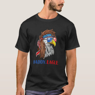 Patriotic Bald Eagle Usa Daddy Eagle Flag Father's T-Shirt