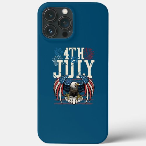 Patriotic Bald Eagle Vintage Usa American Flag iPhone 13 Pro Max Case