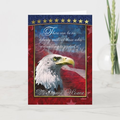 Patriotic Bald Eagle Welcome Home Greeting Card