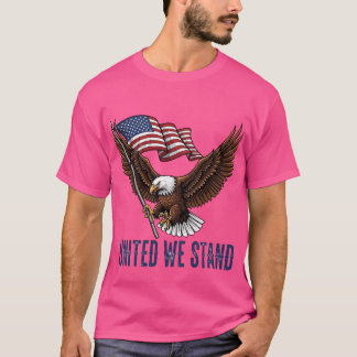 Patriotic Bald Eagle with American Flag T-Shirt