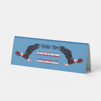 Patriotic Bald Eagles Thank You For Our Freedom Table Tent