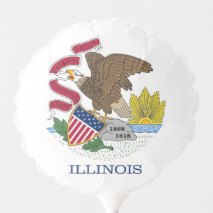 Patriotic balloon with flag of Illinois, USA