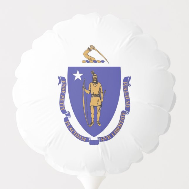 Patriotic balloon with flag of Massachusetts, USA (Back)