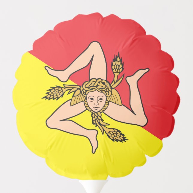 Patriotic balloon with flag of Sicily, Italy (Back)