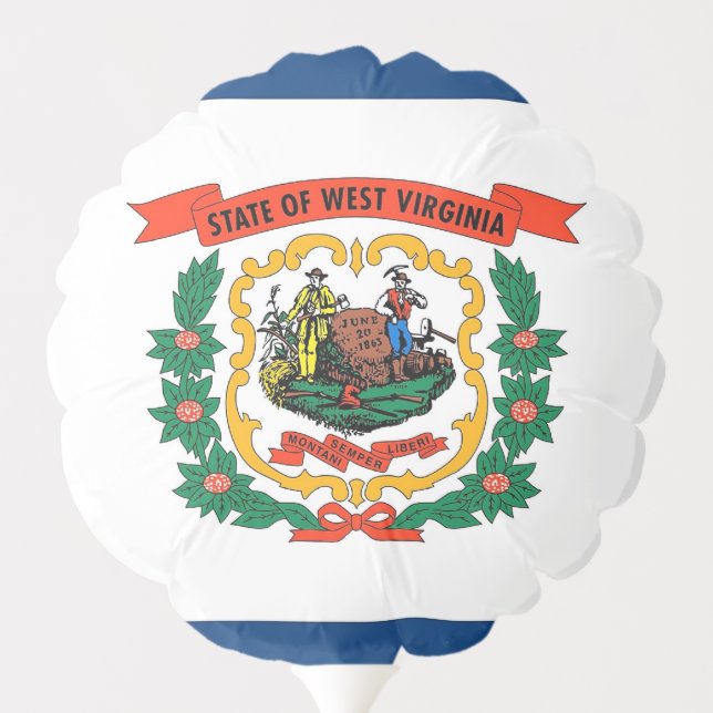 Patriotic balloon with flag of West Virginia, USA (Back)