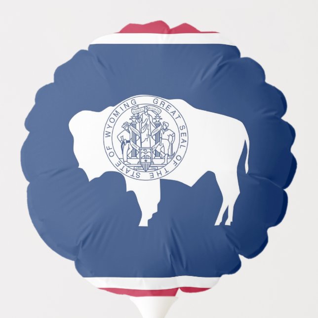 Patriotic balloon with flag of Wyoming, USA (Back)