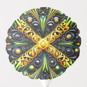 Patriotic balloon with Jamaican Colors Design