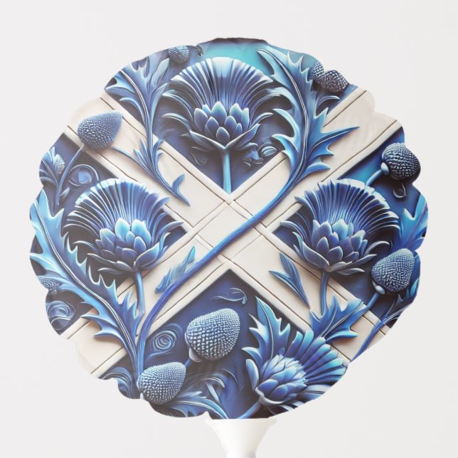 Patriotic balloon with Scottish Thistles Design (Front)