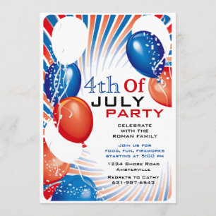 Patriotic Balloons Invitation