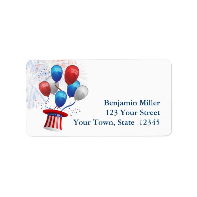 Patriotic Balloons Label (Front)