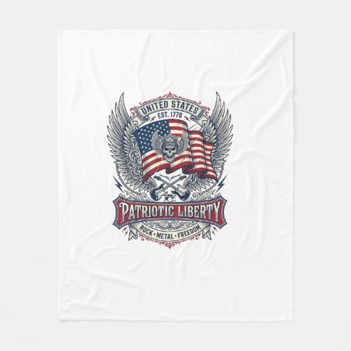 Patriotic Bandana Rocker Old Glory Music Rock Meta Fleece Blanket