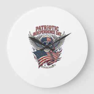 Patriotic Bandana Rocker Old Glory Music Rock Meta Large Clock