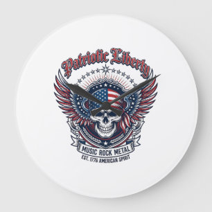 Patriotic Bandana Rocker Old Glory Music Rock Meta Large Clock