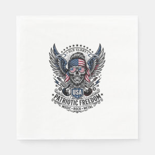 Patriotic Bandana Rocker Old Glory Music Rock Meta Napkins