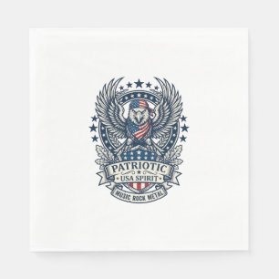 Patriotic Bandana Rocker Old Glory Music Rock Meta Napkins
