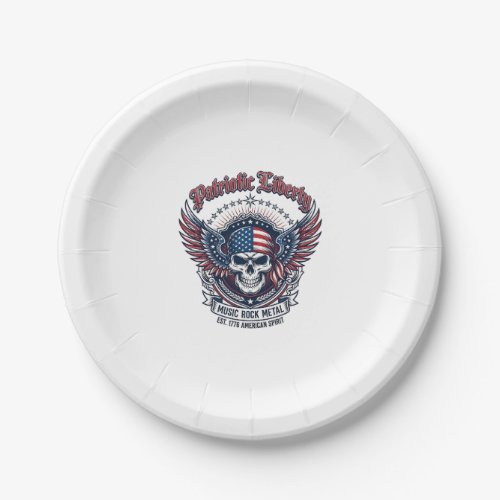Patriotic Bandana Rocker Old Glory Music Rock Meta Paper Plates