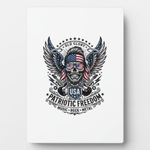 Patriotic Bandana Rocker Old Glory Music Rock Meta Plaque