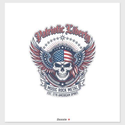 Patriotic Bandana Rocker Old Glory Music Rock Meta Sticker