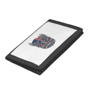 Patriotic Bandana Rocker Old Glory Music Rock Meta Trifold Wallet